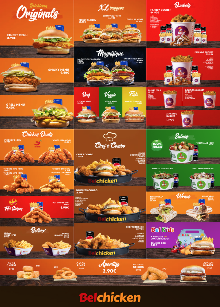 874-Belchicken Originals Menu A4 Flyer (100 pcs)
